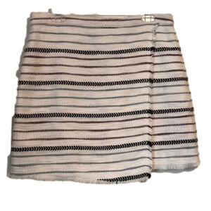 ANN Taylor LOFT Size 12 Striped Rag Faux Wrap Mini Skirt